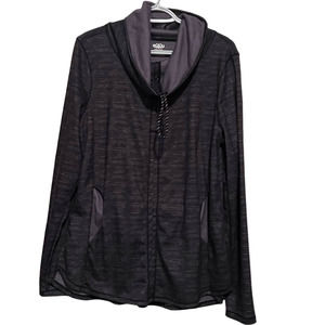 Maurices inMotion Women's Activewear Long‎ Sleeve Gray Black Pullover Size XL